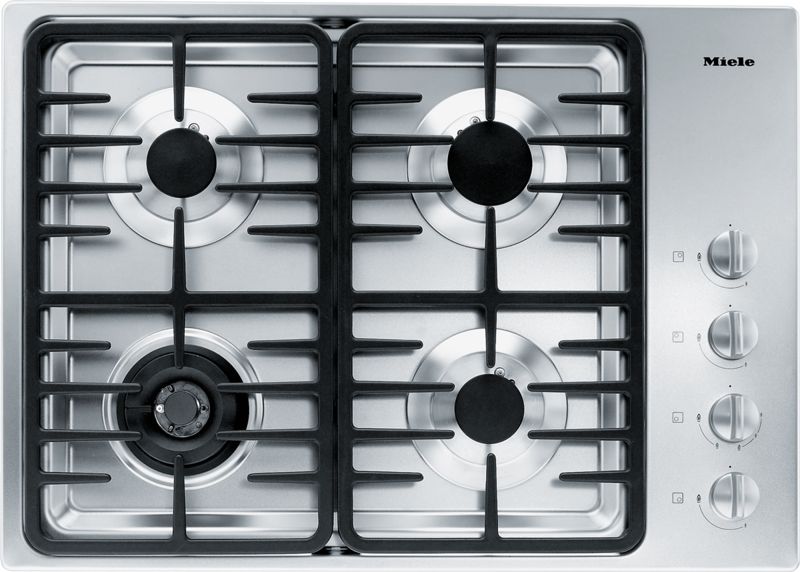 Miele KM 3465 LP Stainless Steel 30-Inch Gas Cooktop, model KM 3465 LP — cooktops & rangetops specified and installed by iKitchen Cabinetry