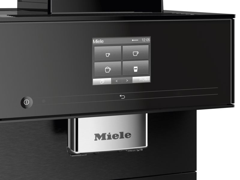 Miele CM 7750 CoffeeSelect Obsidian Black, model CM 7750 CoffeeSelect — countertop coffee machines specified and installed by iKitchen Cabinetry, view 6