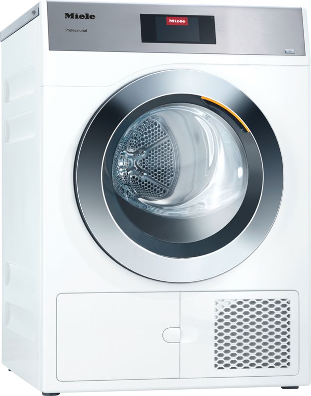 Miele Professional heat-pump dryer, Little Giants – Lotus white, powder-coated, model PDR 908 HP [EL] — professional laundry specified and installed by iKitchen Cabinetry