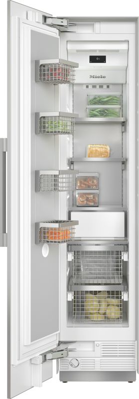 Miele F 2412 SF Stainless steel/CleanSteel – 18" MasterCool freezer, model F 2412 SF — built-in freezers specified and installed by iKitchen Cabinetry