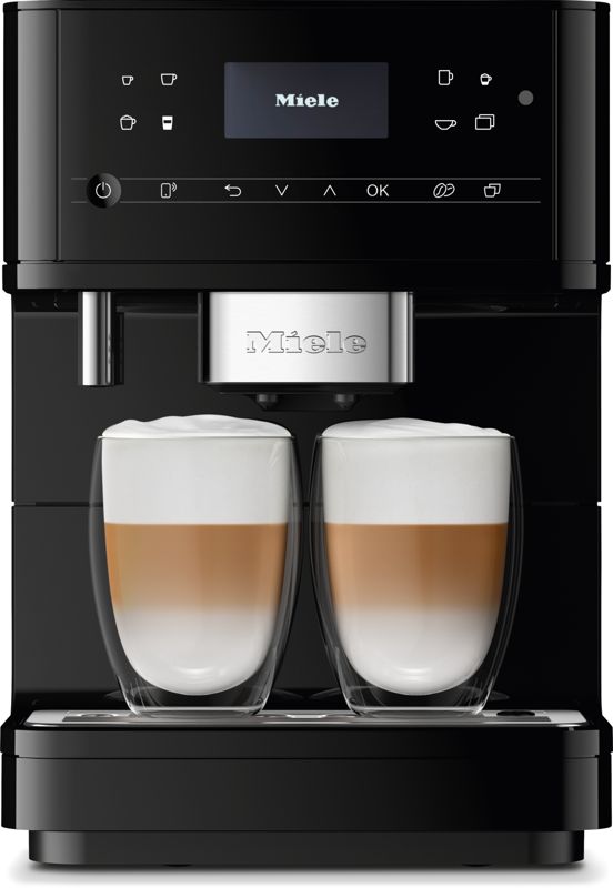 Miele CM 6160 MilkPerfection Obsidian Black, model CM 6160 MilkPerfection — countertop coffee machines specified and installed by iKitchen Cabinetry
