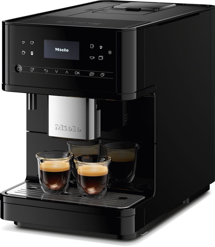 Miele CM 6160 MilkPerfection Obsidian Black, model CM 6160 MilkPerfection — countertop coffee machines specified and installed by iKitchen Cabinetry, view 2