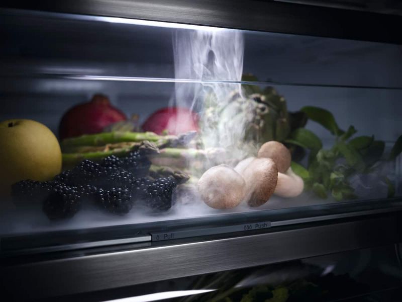 Miele 24" built-in bottom-mount unit, model KFN 7795 D — built-in bottom mounts specified and installed by iKitchen Cabinetry, view 2