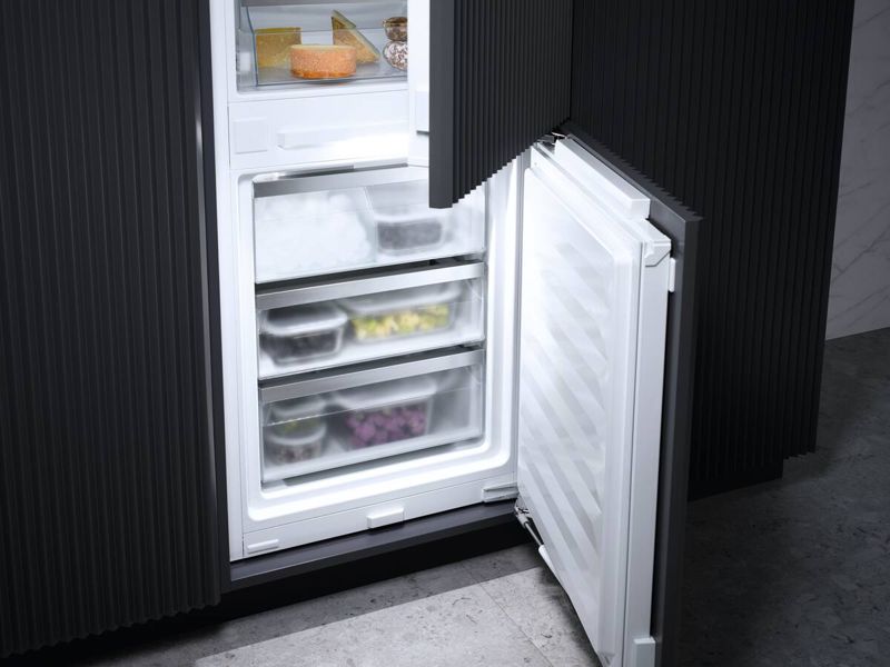 Miele 24" built-in bottom-mount unit, model KFN 7795 D — built-in bottom mounts specified and installed by iKitchen Cabinetry, view 4