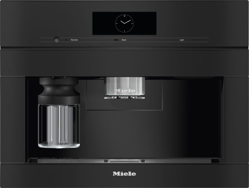 Miele Built-in coffee machine with DirectWater CVA 7845 Obsidian Black, model CVA 7845 — built-in coffee machines specified and installed by iKitchen Cabinetry