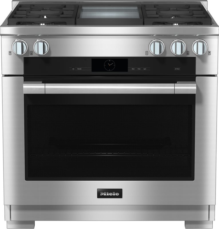 Miele 36" Range HR 1936-3 LP DF GD Stainless steel/Clean Touch Steel, model HR 1936-3 LP DF GD — ranges specified and installed by iKitchen Cabinetry