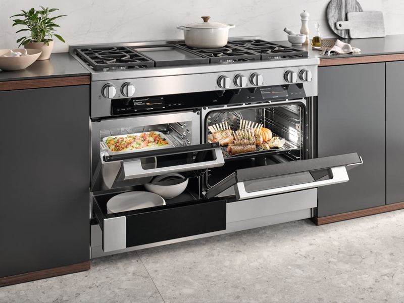 Miele HR 1956-3 LP DF GD Stainless steel/Clean Touch Steel, model HR 1956-3 LP DF GD — ranges specified and installed by iKitchen Cabinetry, view 3