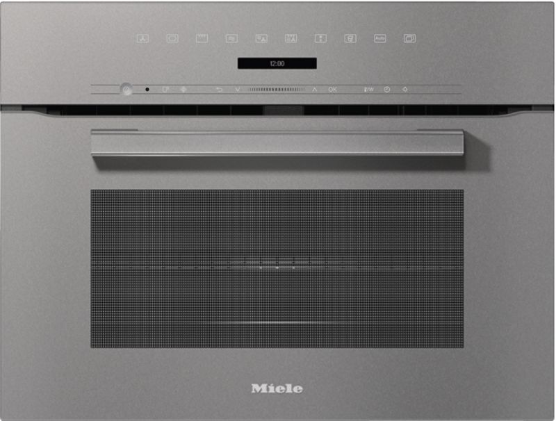 Miele 24" compact speed oven H 7240 BM AM Graphite grey, model H 7240 BM AM — ovens specified and installed by iKitchen Cabinetry