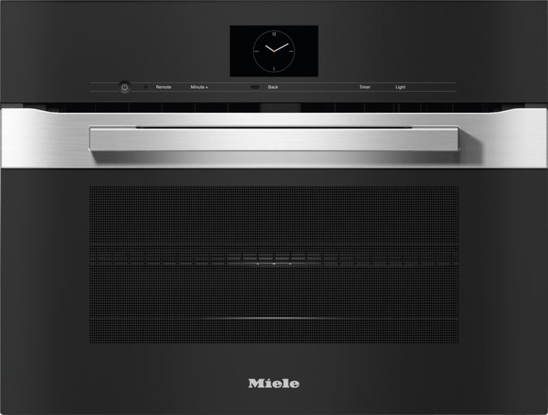 Miele 24" compact speed oven H 7640 BM AM Stainless steel/Clean Touch Steel, model H 7640 BM AM — ovens specified and installed by iKitchen Cabinetry