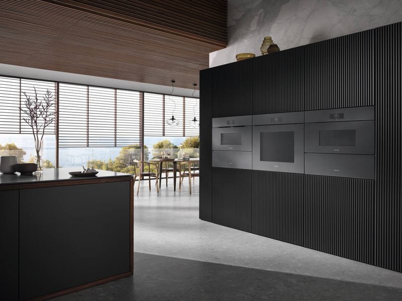 Miele 30" handleless compact speed oven, model H 7870 BMX — ovens specified and installed by iKitchen Cabinetry, view 3