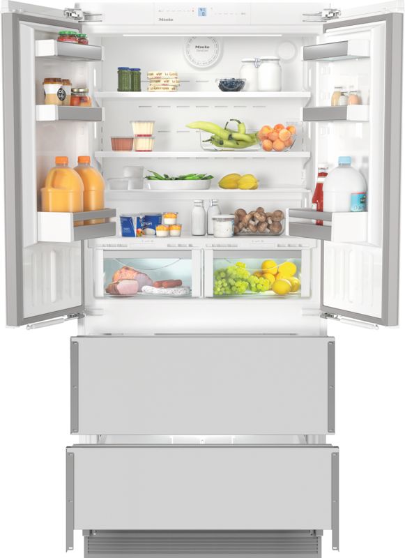 Miele 36" built-in FrenchDoor bottom-mount unit, model KFNF 9959 iDE — built-in bottom mounts specified and installed by iKitchen Cabinetry