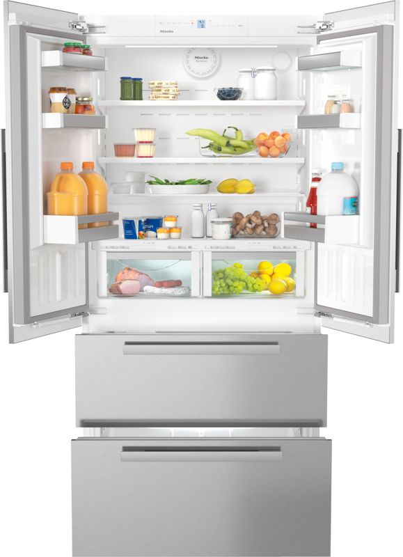 Miele 36" built-in FrenchDoor bottom-mount unit, model KFNF 9959 iDE — built-in bottom mounts specified and installed by iKitchen Cabinetry, view 3