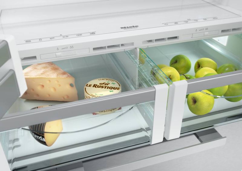 Miele 36" built-in FrenchDoor bottom-mount unit, model KFNF 9959 iDE — built-in bottom mounts specified and installed by iKitchen Cabinetry, view 6