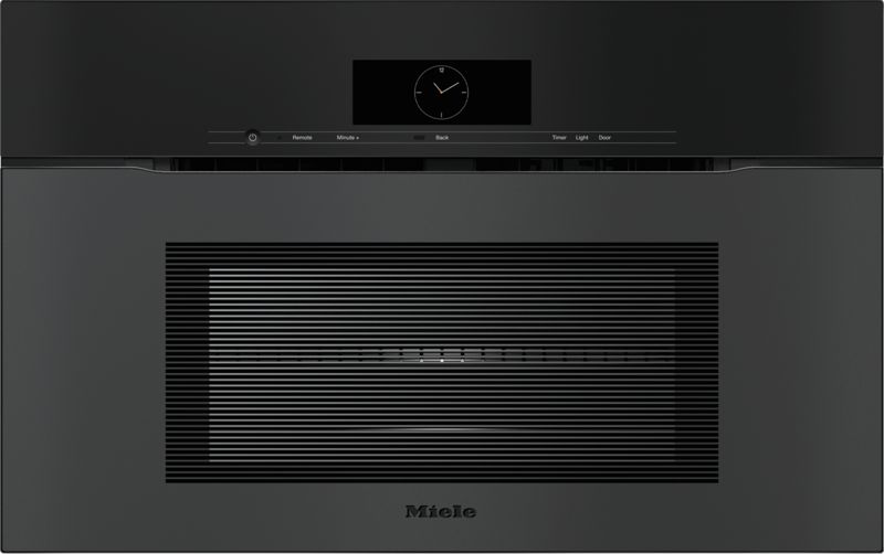 Miele 30" Handleless Compact Speed Oven H 7870 BMX Obsidian Black matte, model H 7870 BMX — ovens specified and installed by iKitchen Cabinetry