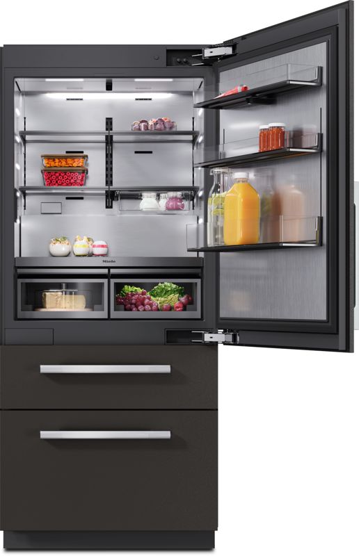 Miele 36" MasterCool bottom-mount unit KFMC 3846 R Compatible with furniture fronts, model KFMC 3846 R — built-in bottom mounts specified and installed by iKitchen Cabinetry