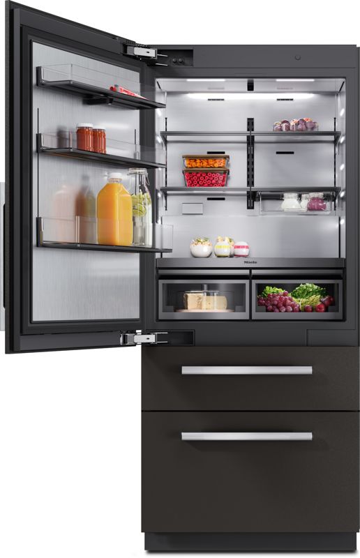 Miele 36" MasterCool bottom-mount unit, model KFMC 3846 L — built-in bottom mounts specified and installed by iKitchen Cabinetry