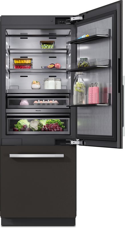 Miele 30" MasterCool bottom-mount unit, model KFMC 3632 R — built-in bottom mounts specified and installed by iKitchen Cabinetry