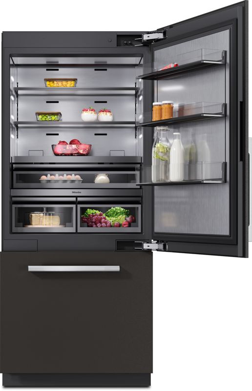 Miele 36" MasterCool bottom-mount unit, model KFMC 3642 R — built-in bottom mounts specified and installed by iKitchen Cabinetry