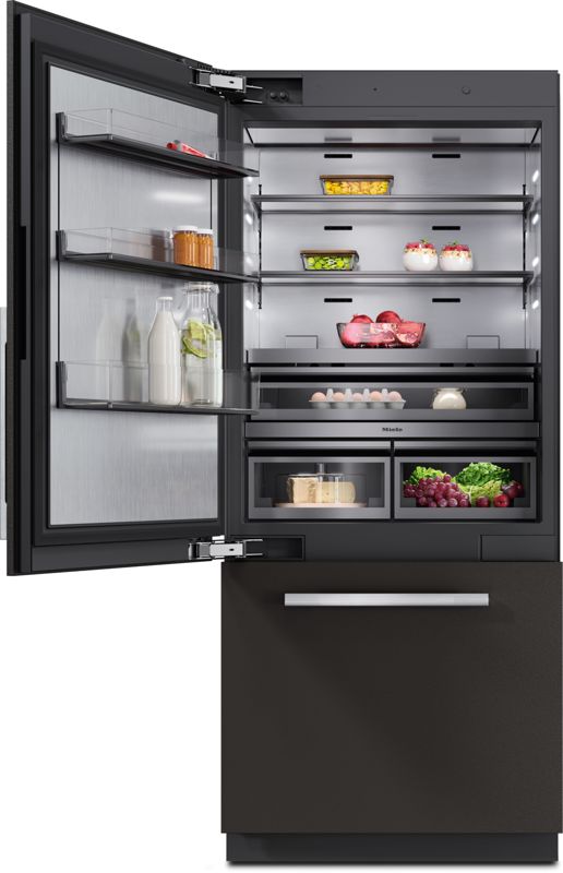 Miele 36" MasterCool bottom-mount unit, model KFMC 3642 L — built-in bottom mounts specified and installed by iKitchen Cabinetry
