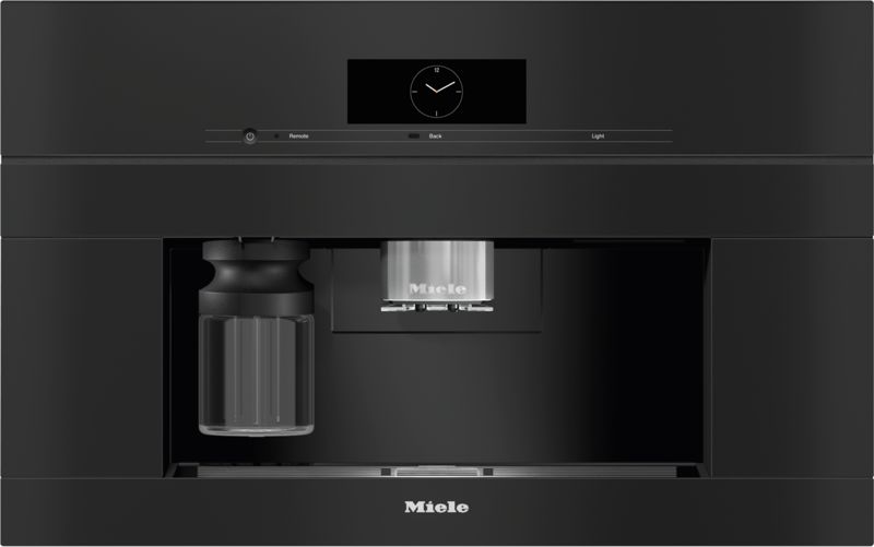 Miele Built-in coffee machine with DirectWater CVA 7875 Obsidian Black, model CVA 7875 — built-in coffee machines specified and installed by iKitchen Cabinetry