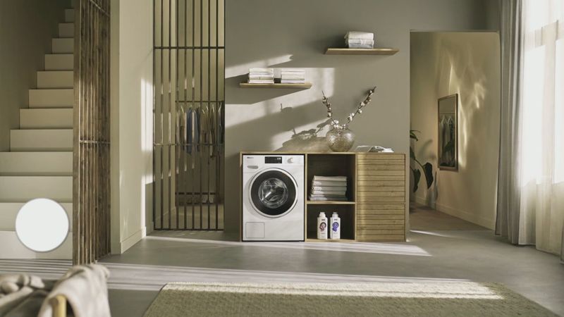 Miele W1 Front-Loading Washing Machine WXC280 WCS Steam, model WXC280 WCS Steam — washing machines specified and installed by iKitchen Cabinetry, view 3