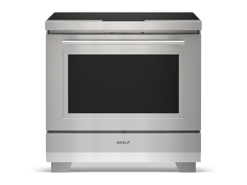 Wolf 36" Transitional Induction Range, model IR36550/S/T — ranges specified and installed by iKitchen Cabinetry