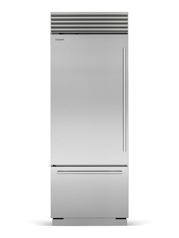 Sub-Zero 30" Classic Over-and-Under Refrigerator/Freezer, model CL3050U/S/T/L — over-and-under specified and installed by iKitchen Cabinetry