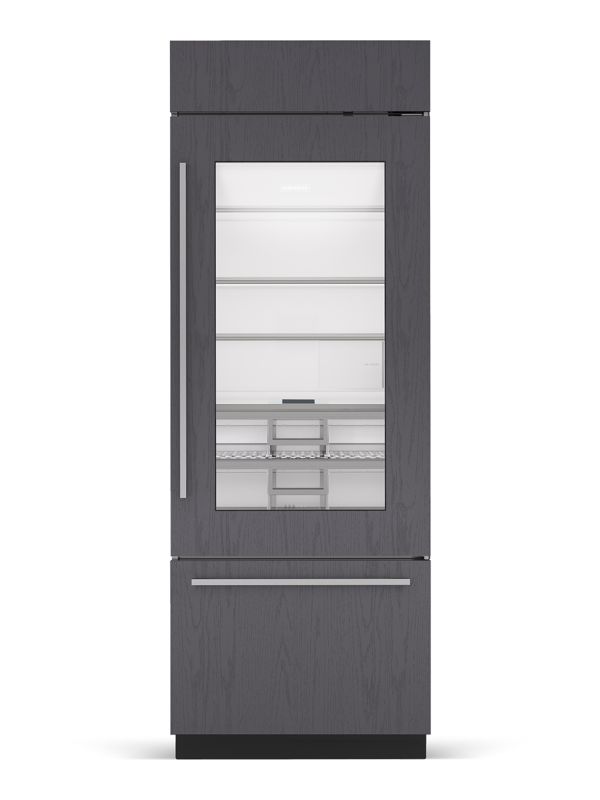 Sub-Zero 30" Classic Over-and-Under Refrigerator/Freezer with Glass Door - Panel Ready, model CL3050UG/O/R — over-and-under specified and installed by iKitchen Cabinetry