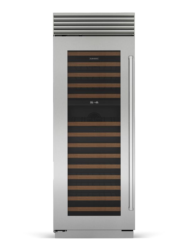 Sub-Zero 30" Classic Wine Storage, model CL3050W/S/P/L — wine storage specified and installed by iKitchen Cabinetry