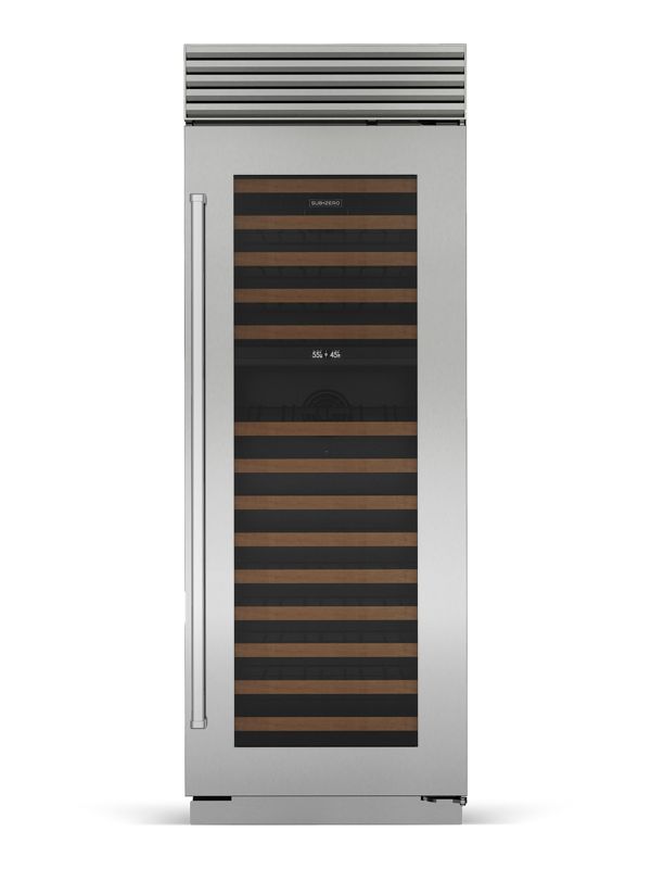 Sub-Zero 30" Classic Wine Storage, model CL3050W/S/P/R — wine storage specified and installed by iKitchen Cabinetry