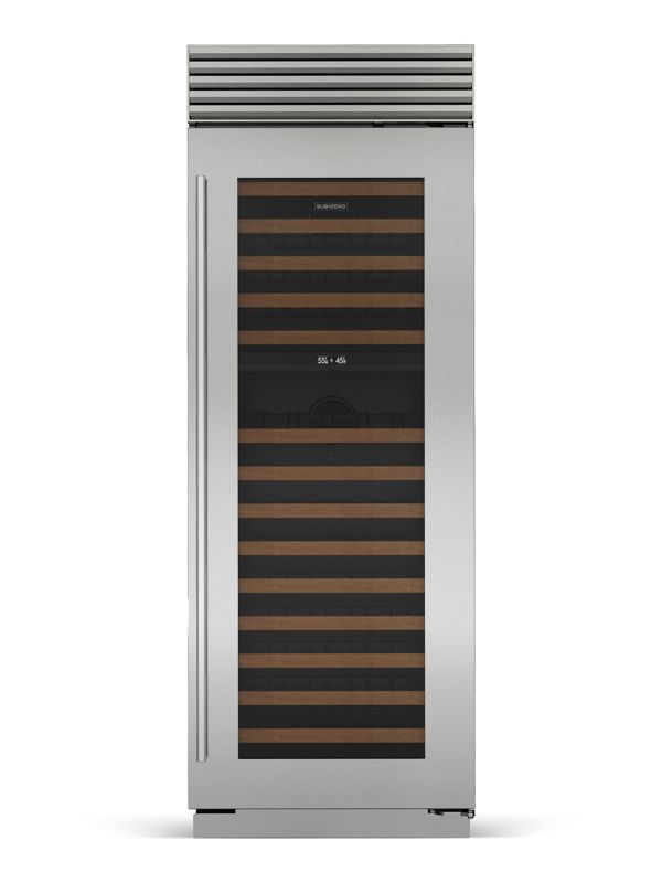 Sub-Zero 30" Classic Wine Storage, model CL3050W/S/T/R — wine storage specified and installed by iKitchen Cabinetry