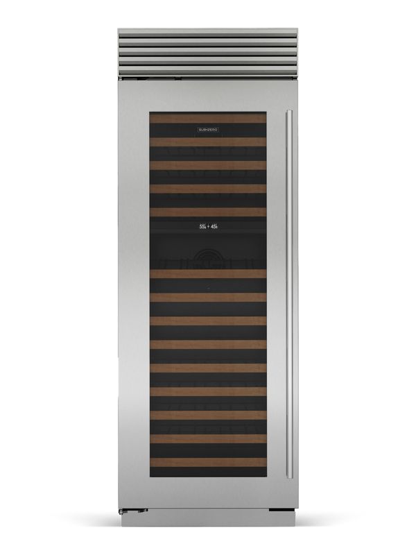 Sub-Zero 30" Classic Wine Storage, model CL3050W/S/T/L — wine storage specified and installed by iKitchen Cabinetry