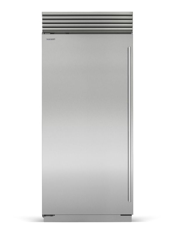 Sub-Zero 36" Classic Refrigerator, model CL3650R/S/T/L — column refrigeration specified and installed by iKitchen Cabinetry