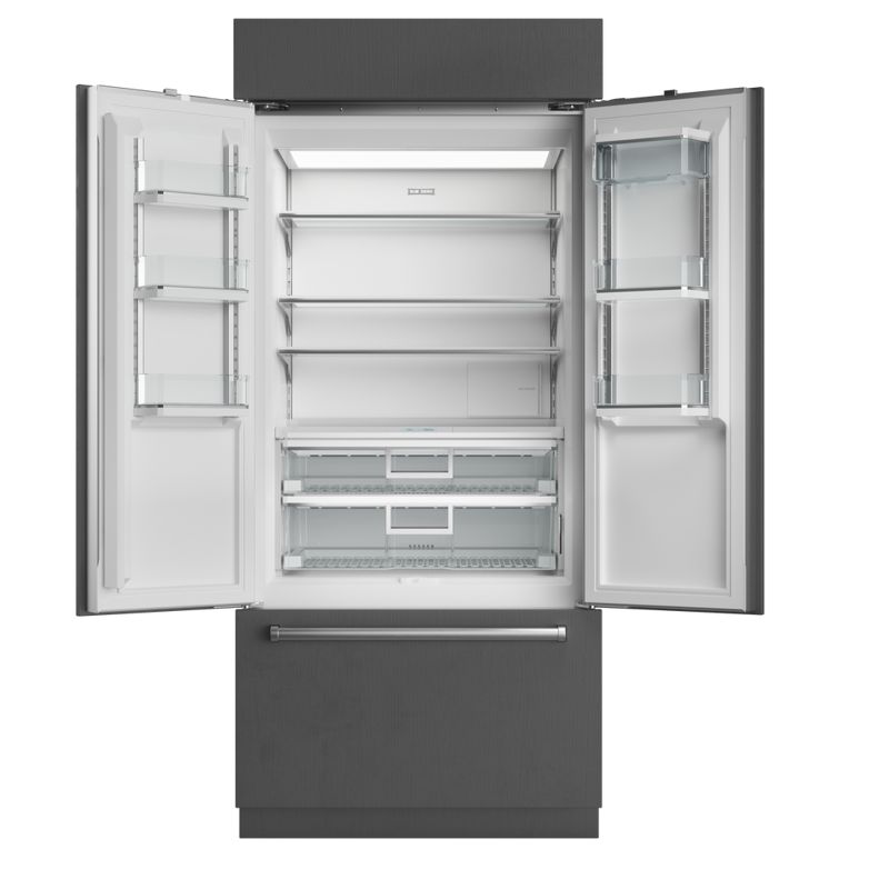 Sub-Zero 36" Classic French Door Refrigerator/Freezer - Panel Ready, model CL3650UFD/O — french doors specified and installed by iKitchen Cabinetry, view 2