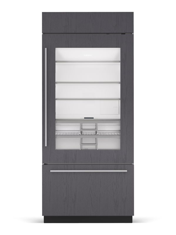 Sub-Zero 36" Classic Over-and-Under Refrigerator/Freezer with Glass Door - Panel Ready, model CL3650UG/O/R — over-and-under specified and installed by iKitchen Cabinetry