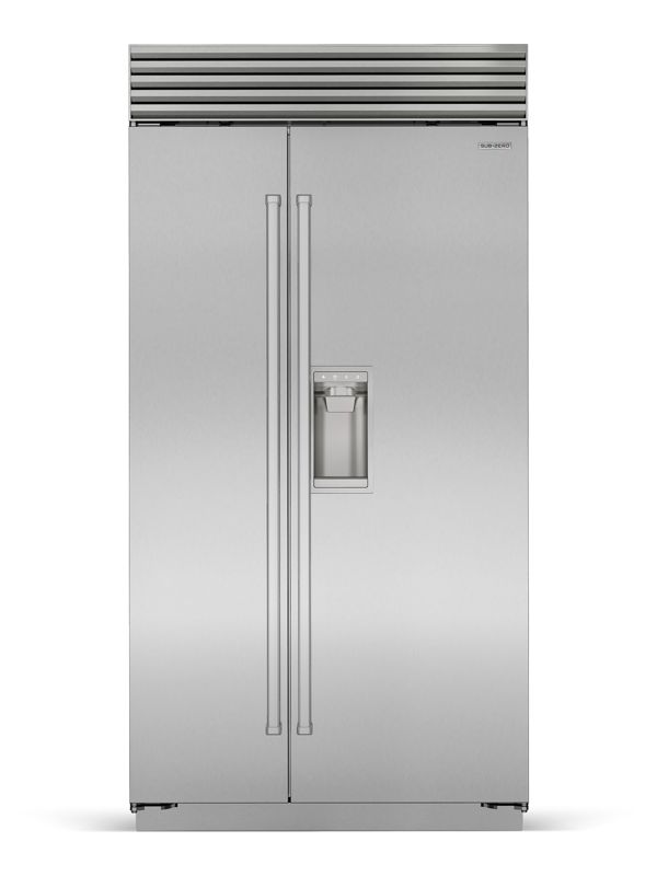 Sub-Zero 42" Classic Side-by-Side Refrigerator/Freezer with Dispenser, model CL4250SD/S/P — side-by-side specified and installed by iKitchen Cabinetry