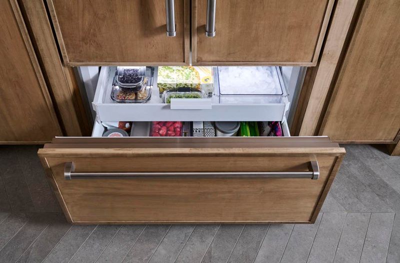 Sub-Zero 48" Classic French Door Refrigerator/Freezer with Internal Dispenser - Panel Ready, model CL4850UFDID/O — french doors specified and installed by iKitchen Cabinetry, view 4