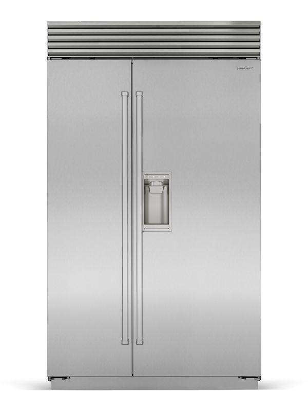Sub-Zero 48" Classic Side-by-Side Refrigerator/Freezer with Dispenser, model CL4850SD/S/P — side-by-side specified and installed by iKitchen Cabinetry