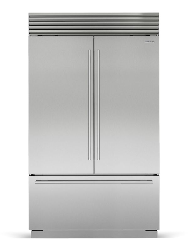 Sub-Zero 48" Classic French Door Refrigerator/Freezer, model CL4850UFD/S/T — french doors specified and installed by iKitchen Cabinetry