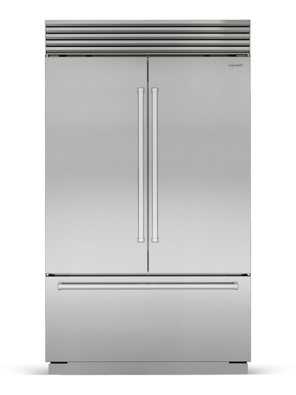 Sub-Zero 48" Classic French Door Refrigerator/Freezer with Internal Dispenser, model CL4850UFDID/S/P — french doors specified and installed by iKitchen Cabinetry