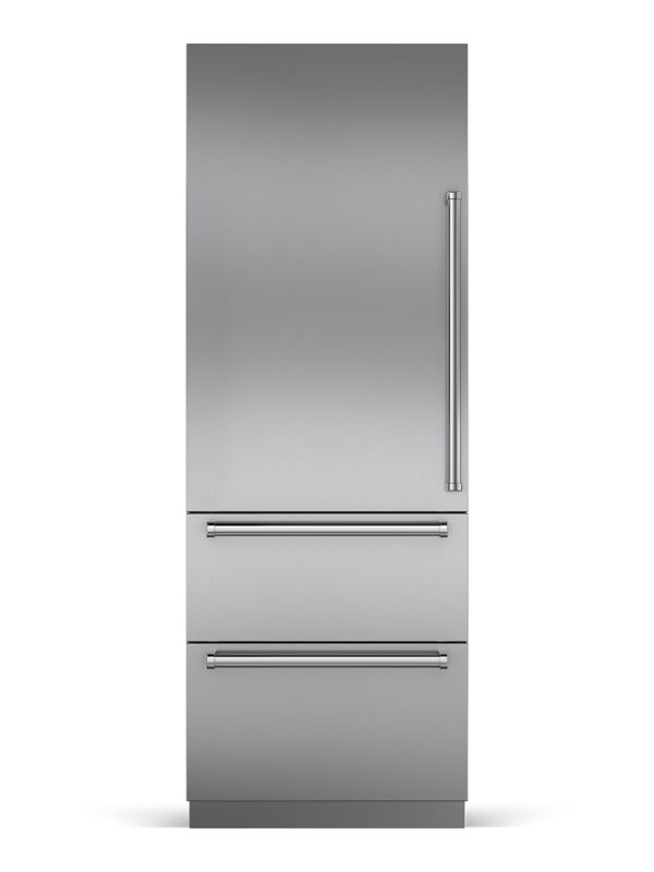 Sub-Zero 30" Designer Over-and-Under Freezer with Ice Maker - Panel Ready, model DET3050FI/L — over-and-under specified and installed by iKitchen Cabinetry