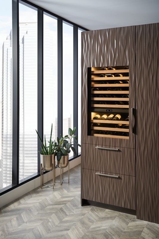 Sub-Zero 30" Designer Wine Storage with Refrigerator Drawers - Panel Ready, model DET3050WRA/L — wine storage specified and installed by iKitchen Cabinetry, view 5