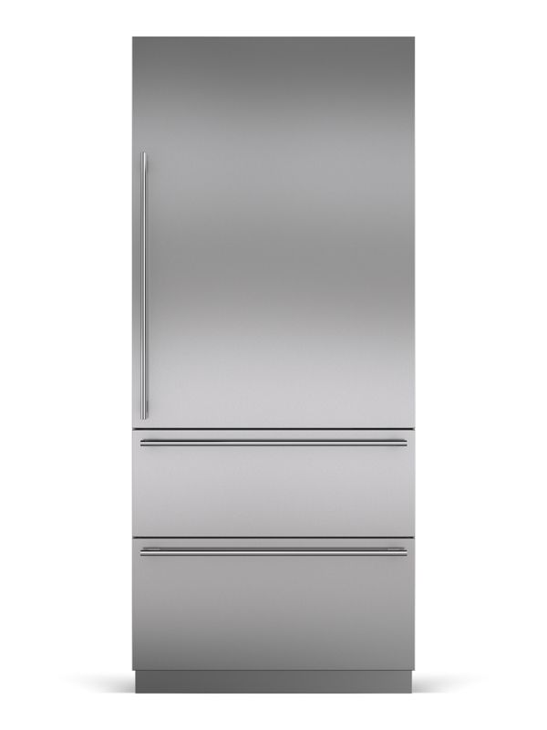 Sub-Zero 36" Designer Over-and-Under Refrigerator - Panel Ready, model DET3650R/R — over-and-under specified and installed by iKitchen Cabinetry