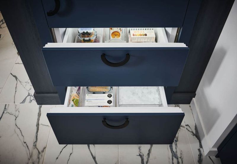 Sub-Zero 36" Designer Over-and-Under Refrigerator/Freezer with Ice Maker - Panel Ready, model DET3650CI/R — over-and-under specified and installed by iKitchen Cabinetry, view 6