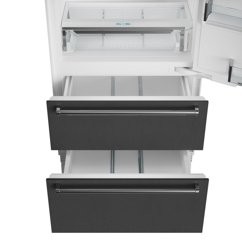 Sub-Zero 36" Designer Over-and-Under Refrigerator Internal Dispenser - Panel Ready, model DET3650RID/L — over-and-under specified and installed by iKitchen Cabinetry, view 5