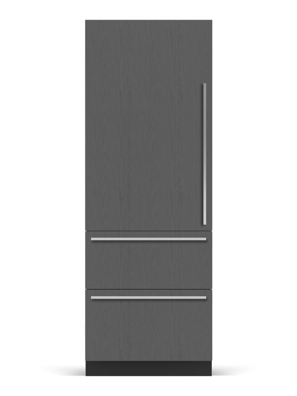 Sub-Zero Designer Over-and-Under Refrigerator, model DET50R — over-and-under specified and installed by iKitchen Cabinetry