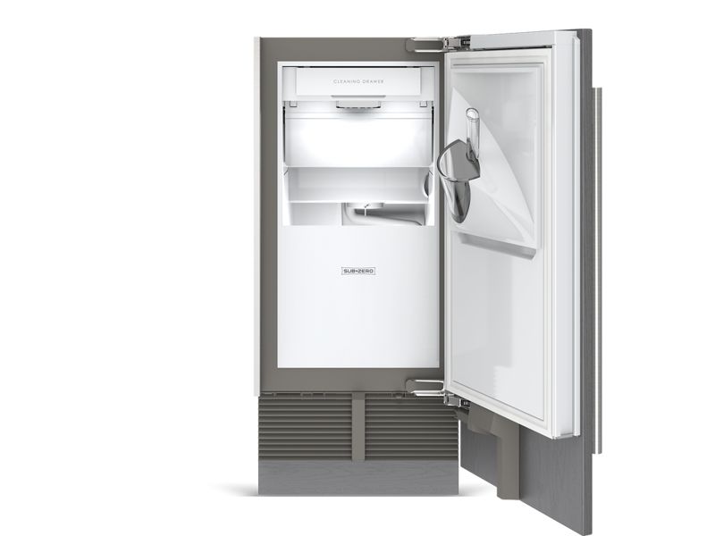 Sub-Zero 15" Designer Undercounter Indoor/Outdoor Ice Maker with Pump - Panel Ready, model DEU1550I/L — ice maker specified and installed by iKitchen Cabinetry, view 4