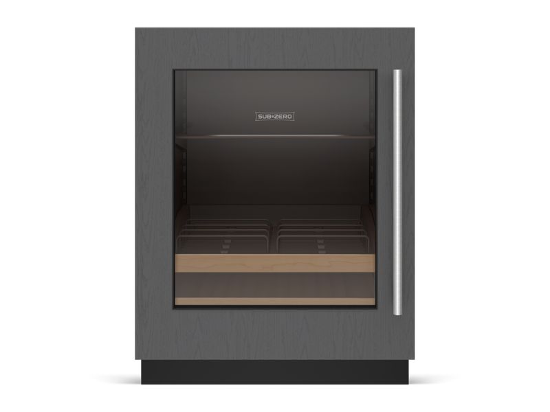 Sub-Zero 24" Designer Undercounter ADA Height Beverage Center - Panel Ready, model DEU2450BG/ADA/L — undercounter refrigeration specified and installed by iKitchen Cabinetry