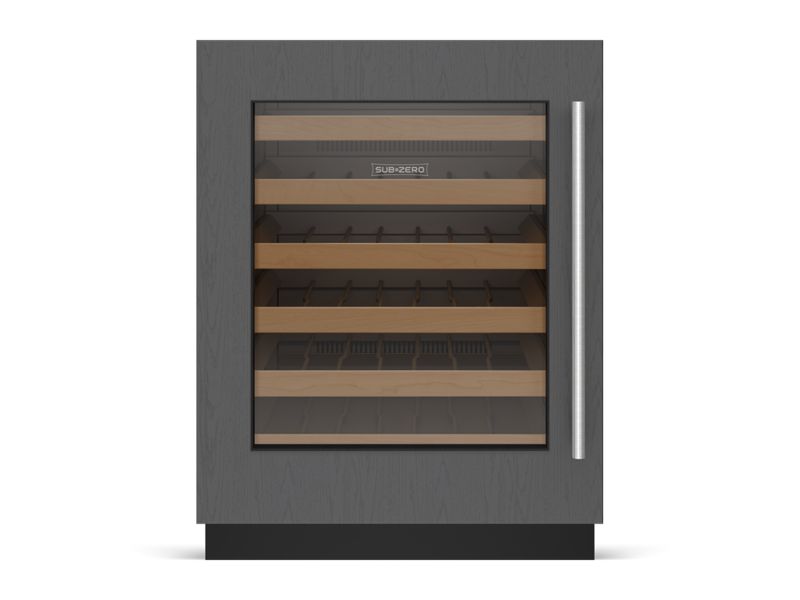 Sub-Zero 24" Designer Undercounter ADA Height Wine Storage - Panel Ready, model DEU2450W/ADA/L — wine storage, undercounter refrigeration specified and installed by iKitchen Cabinetry