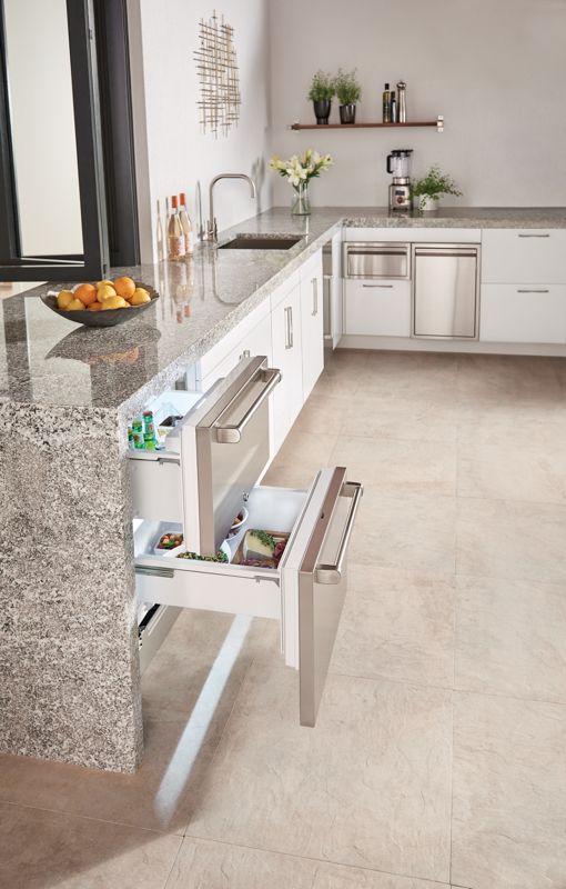 Sub-Zero 24" Designer Outdoor Refrigerator Drawers - Panel Ready, model ID-24RO — outdoor refrigeration, designer drawers specified and installed by iKitchen Cabinetry, view 2
